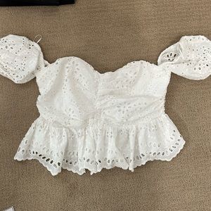 Off the shoulder puff sleeve top